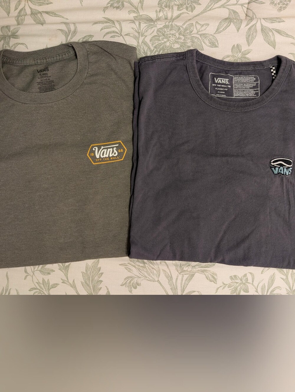 Vans Men's Short Sleeve Tees - Olive Green & Charcoal